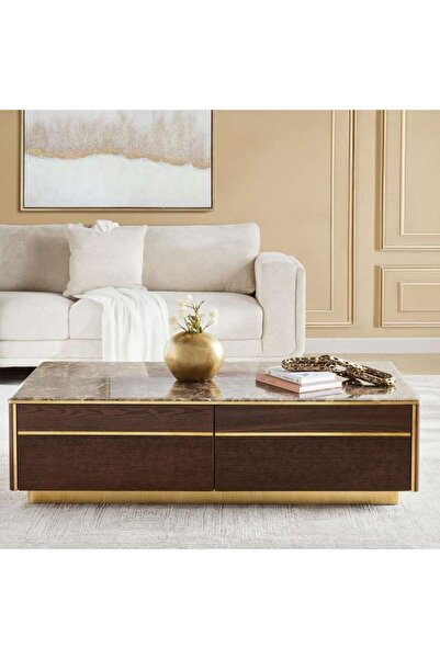 PAN HOME Casavelle Coffee Table With 2 Drawer - Walnut