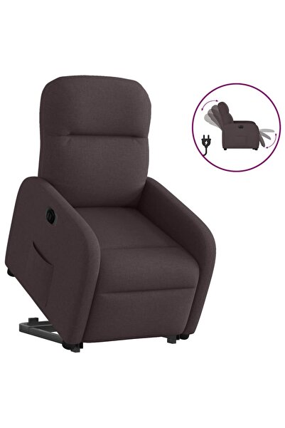 vidaxl Fotoliu electric rabatabil cu ridicare, maro închis, textil