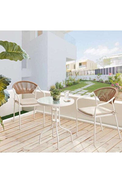 PAN HOME Carloz Bistro Set 1+2 - Beige Light Brown