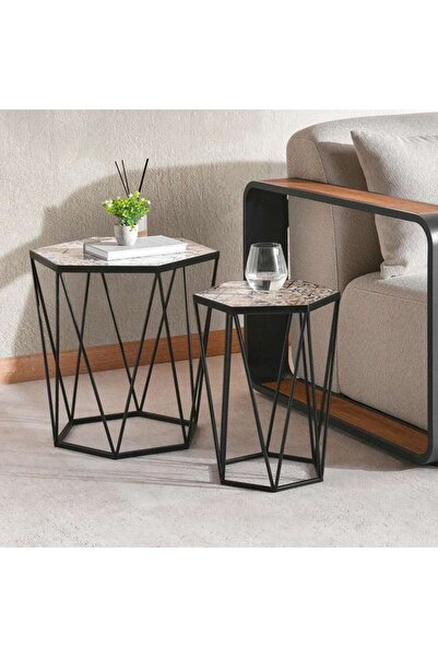 PAN HOME Gemso Metal / Mosaic Table 2/s - Black