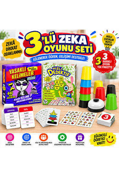 MAKETÇİNİZ 3-Pack Educational and Fun Boxed Brain Teasers Detective-Banned Wo...