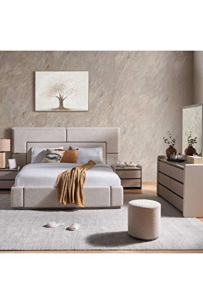 PAN HOME Eyad 6 Pc Bedroom Set 180x200 Cm - Grey