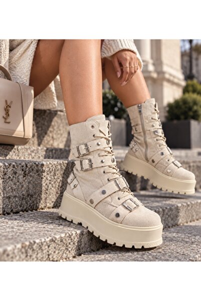 Tress Fashion Γυναικείες μπότες / I-Jamila Dot Beige PN