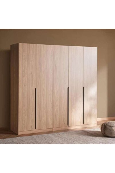PAN HOME Wrenley 5 Doors Wardrobe - Natural