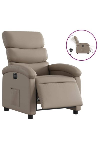 vidaxl Fotoliu rabatabil electric, cappuccino, piele ecologică