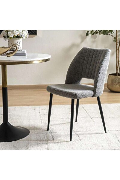 PAN HOME Akorn Dining Chair - Light Grey Black