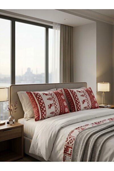 Zorluteks Zorlutekstil Taç New Year Pattern Flannel Flannel Pillowcase 2 Pieces