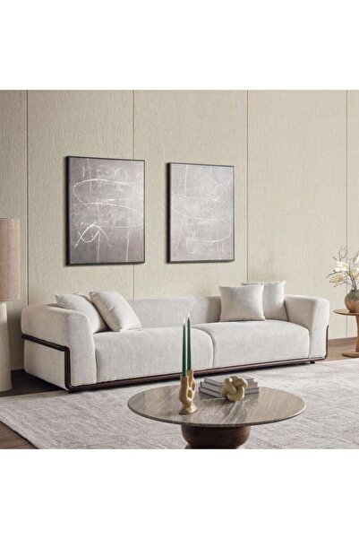 PAN HOME Ironwood 4 Seater Sofa - Beige