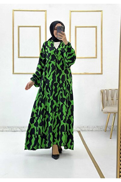 Moda Krash DESENLİ VİSCON YAZLIK ELBİSE