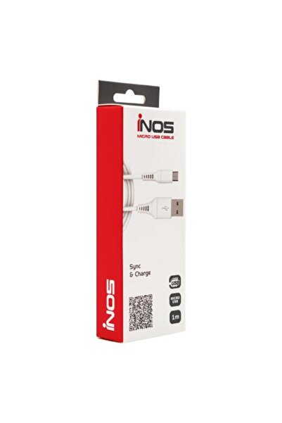inos Καλώδιο σύνδεσης USB 2.0 USB A σε Micro USB 10W 1μ Λευκό