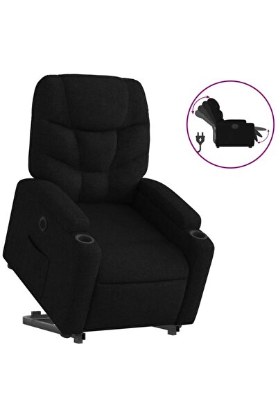 vidaxl Fotoliu electric rabatabil cu ridicare, negru, textil