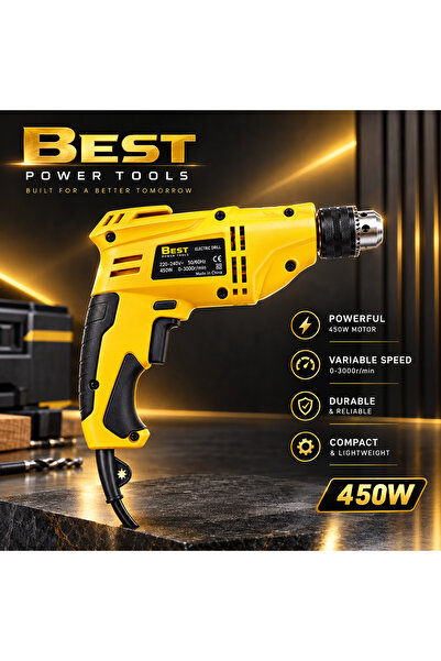 Best 450W Electric Drill Machine, 0-3000 RPM Variable Speed Power Drill with ...