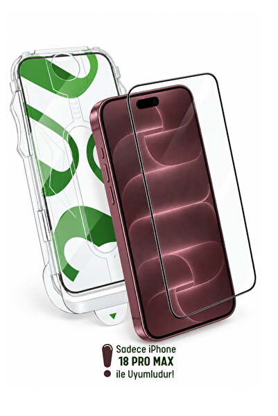 Evax [e-Pro] iPhone 18 Pro Max Uyumlu Kolay Kurulum Aparatlı 5D Platinum Tam ...