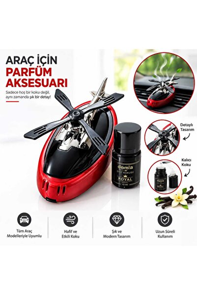 Güneş Enerjili Helikopter Araba Kokusu-Kokusu Hediye Araba Süsü
