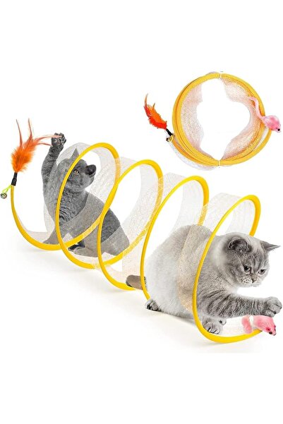 AQUAFALCON Folded Cat Tube Tunnel, Large Indoor Toys for Cats, Kitten Bed, Do...