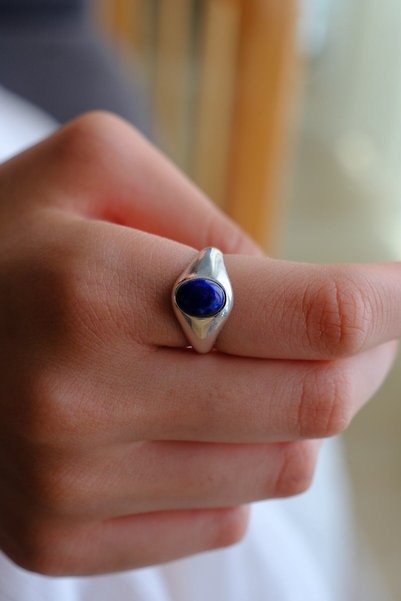 Jouve Atelier Nore Lapis Lazuli Doğal Taş 925 Ayar Gümüş Yüzük