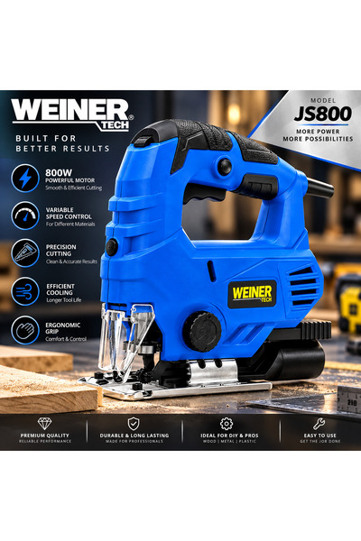 WEINER TECH منشار كهربائي JS800 بقوة 800 واط، منشار متغير السرعة مع مقبض مريح...