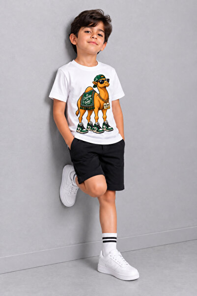 Rabona Fashion تي شيرت سعودي للأطفال بتصميم الجمل الرائع