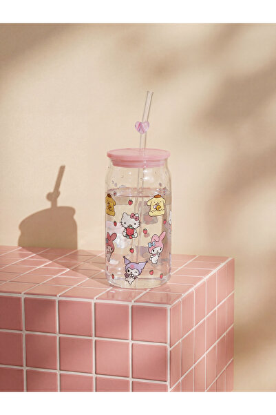 LC Waikiki Hello Kitty and Friends Printed Glass Strawed Glass