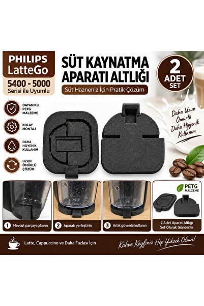 Philips LatteGo 5000 5400 Uyumlu Süt Haznesi Altlığı 2 Adet PETG Yedek Aparat
