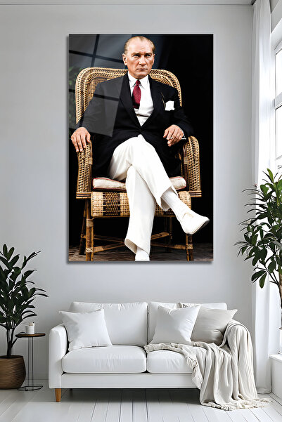 Parıltı Yayınları Modern Lüks Mustafa Kemal Atatürk Cam Tablo Takım Elbiseli ...