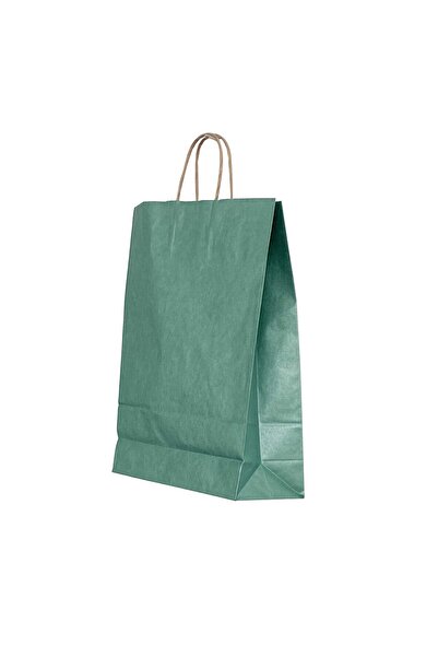 OEM PAPER BAG TWISTED HANDLE 26 x 12 x 35 CM GREEN/BROWN PAPIROTI