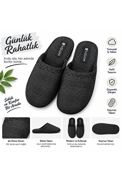 SPOR AYAKKABI MARKET Winter Flat Backed Men's Home Slippers