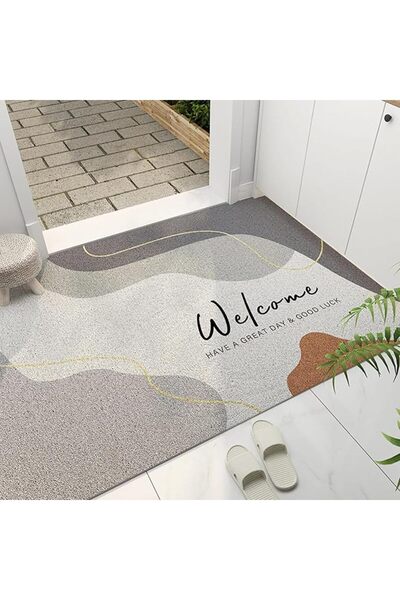 ALMEKAQUZ Door Mat, 60x90cm Mud Scraper Welcome Mat, Non-Slip Polyester Fiber...