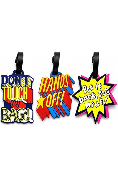 TERRIFI Luggage Tags, 3 Pack Silicone Cartoon Suitcase Identify Labels with N...