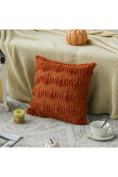 Artoid Mode Beige Pumpkins Fall 17x17 Inch Fur Cushion Covers Set of 2