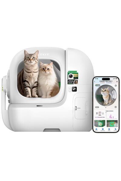 Petkit 2025 Purobot Max Pro 2 AI-Camera Self Cleaning Cat Litter Box, Extra L...