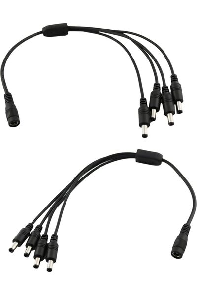 GENERAL 2pcs CCTV DC Power Splitter Cable 5.5mm x 2.5mm Female Jack to 4 Male...