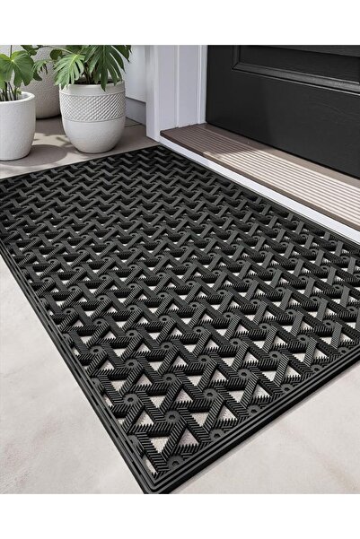 DEXIFUXI DEXI Front Door Mat Outdoor Entrance Rubber Floor Doormat, 48.5x75 c...