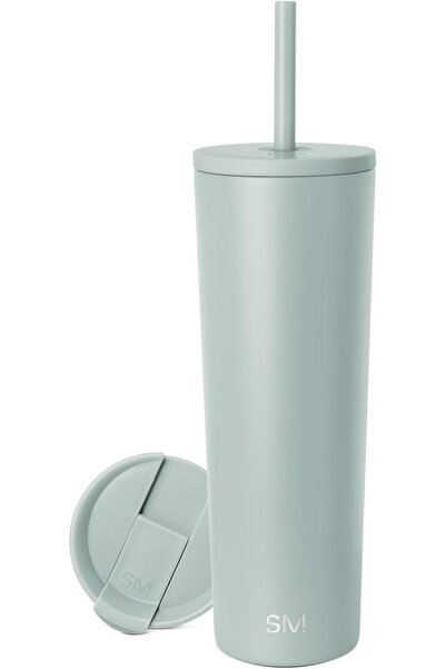 Simple Modern Insulated Tumbler with Lid and Straw | Iced Coffee Cup Reusable...