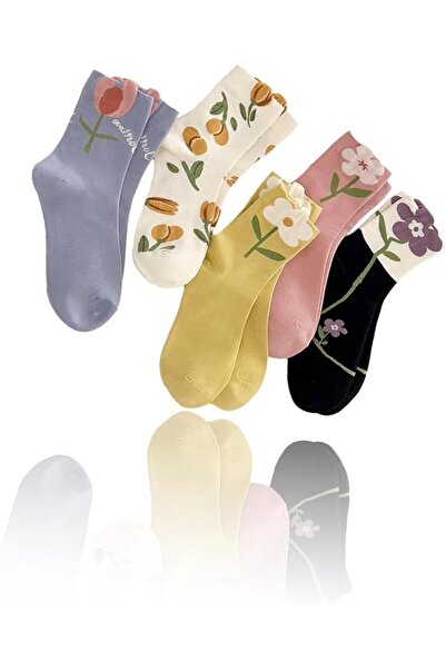 Sweet seven Cute Cotton Socks - 5 Pairs for Women and Girls, Ideal for Sports...