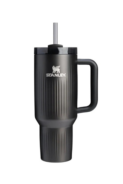 Stanley Quencher H2.O Fluted Tumbler Pipetli Termos Bardak 1.18L Black PVD