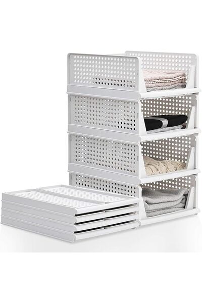 ANYUAN Wardrobe Organizer and Storage Organizer, Stackable Collapsible Storag...