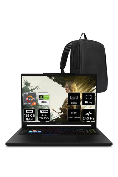 MSI RAIDER A16 HX AMD Ryzen 9 8940HX RTX 5080 16GB 175W 128GB RAM 4TB + 4TB S...