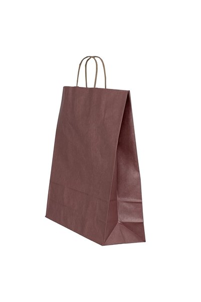 OEM PAPER BAG TWISTED HANDLE 32 x 12 x 41 CM PURPLE/BROWN PAPIROTI
