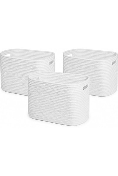 FEELSO 3 Pack Storage Basket for Organizing Shelves, سلة تخزين, 22*32*25cm