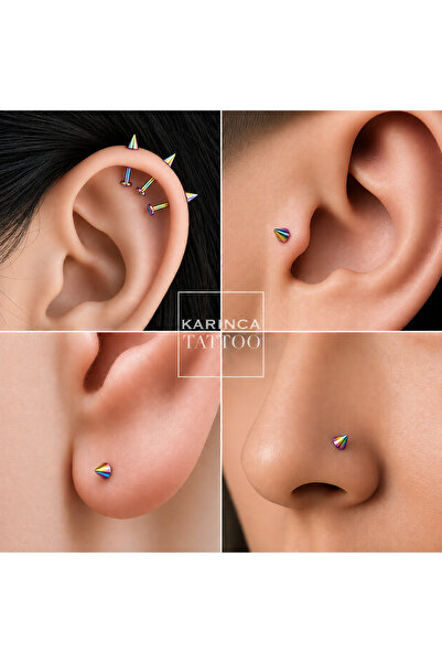 Karınca Piercing Spike Piercing Cerrahi Çelik Labret Tragus Dudak Snake Bites Flat Conch Forward Helix Lobe Nostril Kulak Küpe