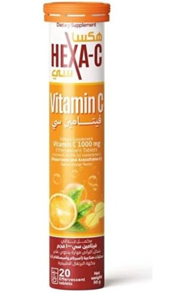 HEXA-C Vitamin C 1000mg Effervescent Tablets – Orange Flavor Vitamin C Efferv...