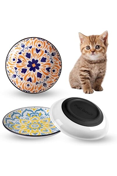 Generic Non-Slip Cat Bowls, Ceramic Wide Pet Food Bowl Set for Relief Whisker...