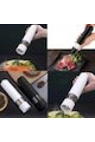 OEM Râșniță electrică cu reglare a granulației – Mecanism ceramic durabil, LED integrat, 23x5 cm, Alimentată cu baterii AA, Negru, AdCos