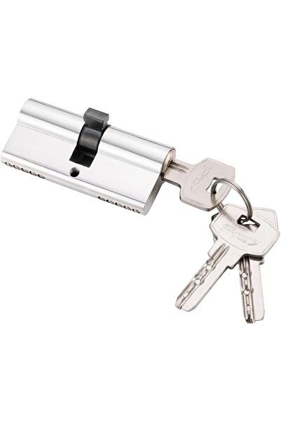 PRO707 Pro7 Zinc 70mm Door Lock Cylinder with 3 Keys - Silver Euro Profile Do...