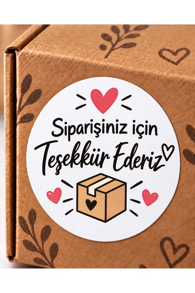 Avrupa Tedarik Siparişiniz İçin Teşekkürler Sticker – 4 cm 48 Adet Kargo Kutu...