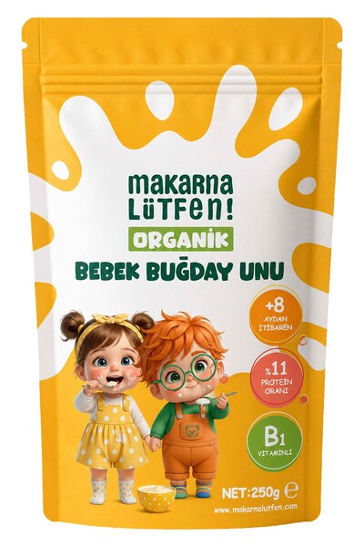Makarna Lütfen Organik Bebek Buğday Unu (250 gram)