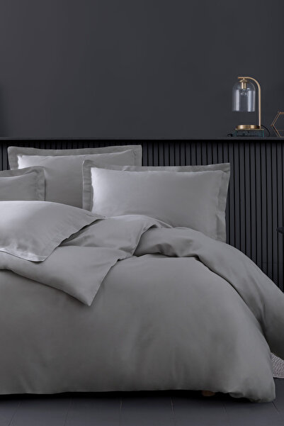 Yataş Dora Cotton Satin Single XL Duvet Cover Set - Gray