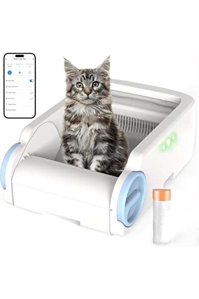 GENERAL Self Cleaning Cat Litter Box, Open-Top Automatic Litter Box Self Clea...