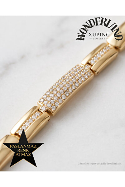XUPING JEWELRY Trend Women's Bracelet 17 cm Width 0.5 cm - Zircon Stone - Doe...